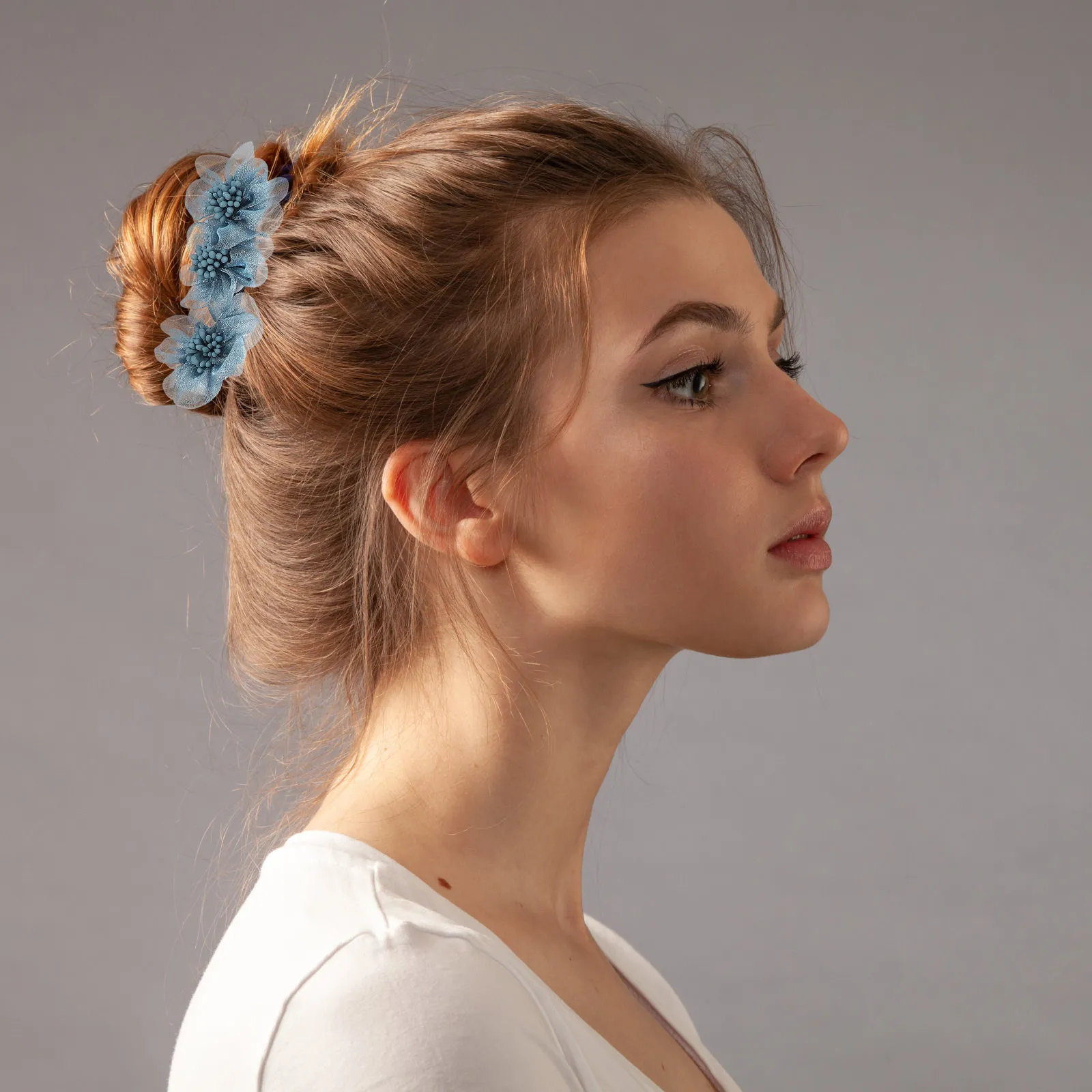 

3Pcs Hair Bun Maker Elegant Organza Flower DIY Styling Lazy Curler for Women Girls Party Prom Fashion Hair Accessories