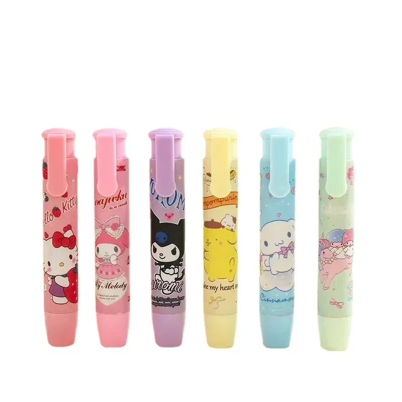 Imagem -05 - Sanrio 20 Peças Imprensa Borracha Melodia Kuromi Alunos Criativos dos Desenhos Animados Borrachas Bonito Limpo e Traceless Borracha Atacado para Crianças