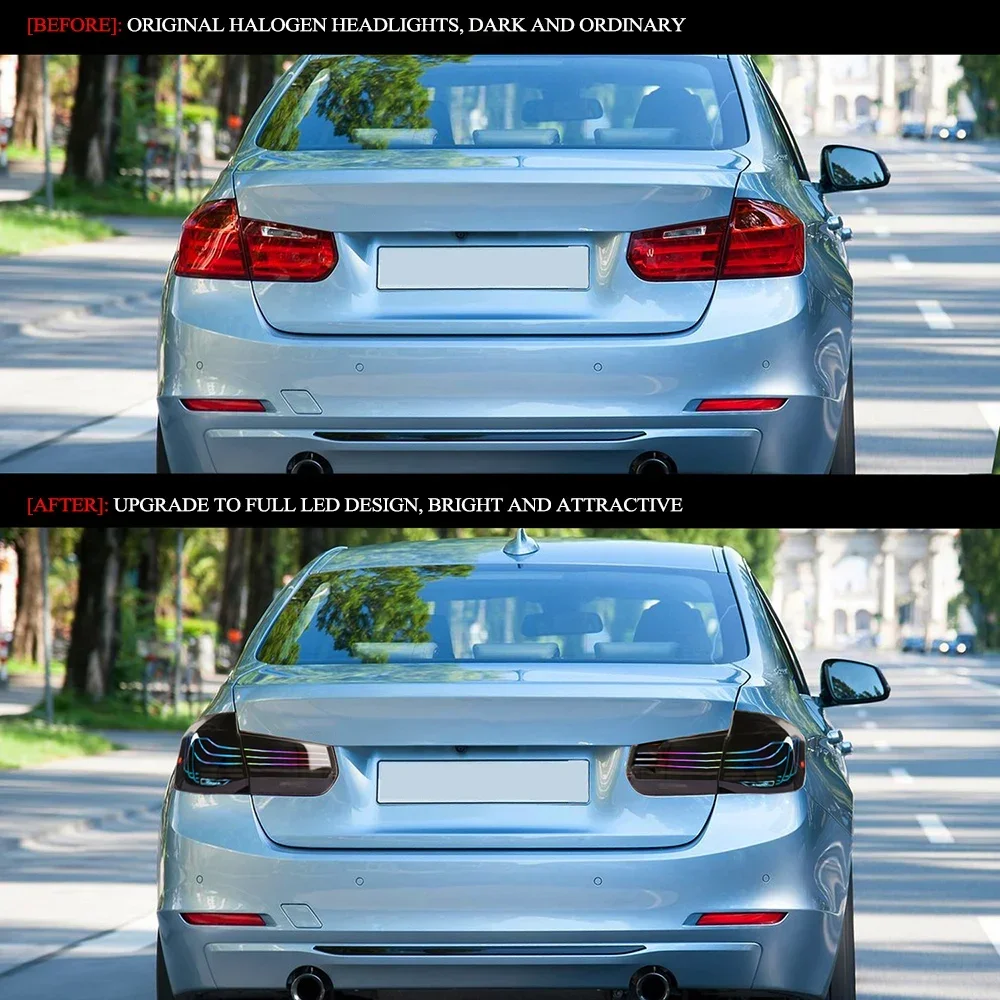 قطع غيار السيارات لسيارات BMW F30 F35 CSL 2013-2018 RGB DRL مصابيح مقطورة خلفية للضباب إشارة دوران التوصيل والتشغيل