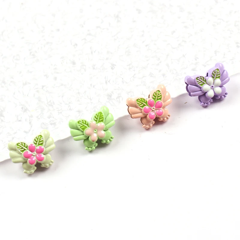 

5Pcs Cute Hollow Cartoon Double sided Colorful Bow Flowers Dripping Oil Handmade Rope DIY Hair Accessories Pendant Accessories