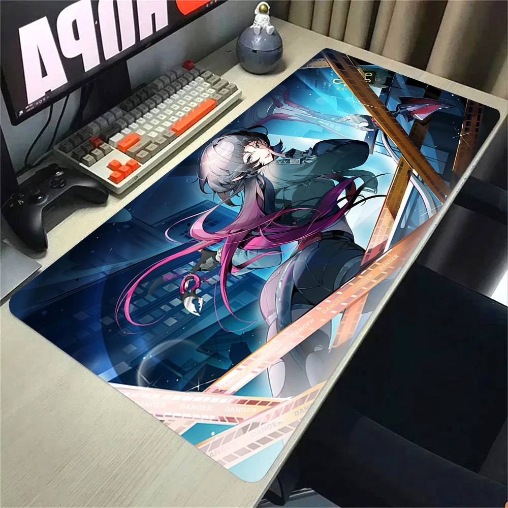 XXL 90X40CM Kawaii أنيمي فتاة جين دو ماوس الوسادة لعبة Zenless منطقة صفر ماوس الوسادة كبيرة المطاط عدم الانزلاق الألعاب Lockrand الجدول حصيرة #3