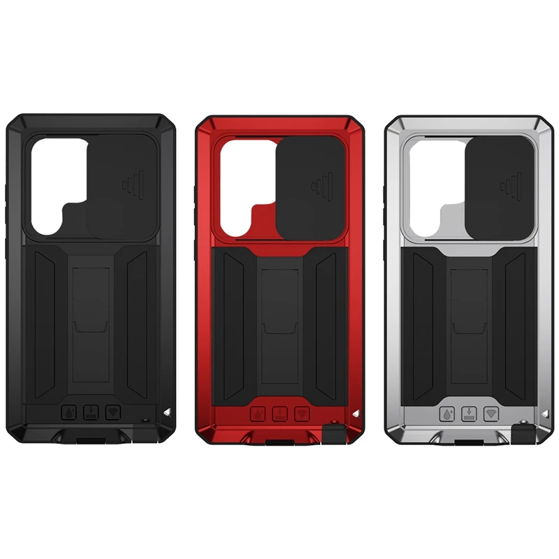 

Fall-Proof Phone Case Metal Shockproof Protective Case For Samsung Galaxy S24 Ultra Black