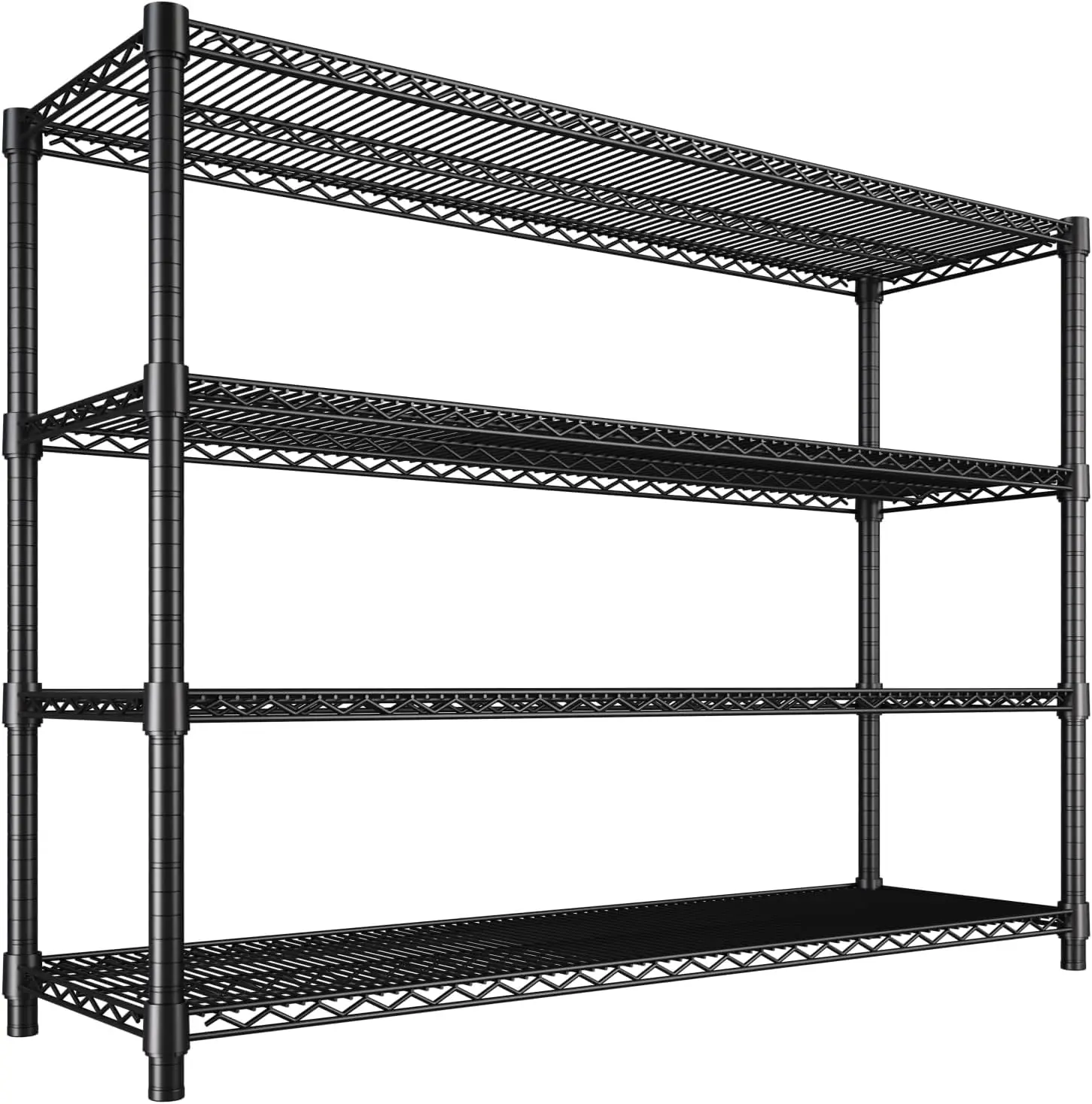 Tacleekii 4 5 6 Tiers Wire Shelving Heavy Duty Storage Rack Carbon Steel Adjustable Shelves Tool-Free Assembly for Garage Pantry Kitchen Warehouse
