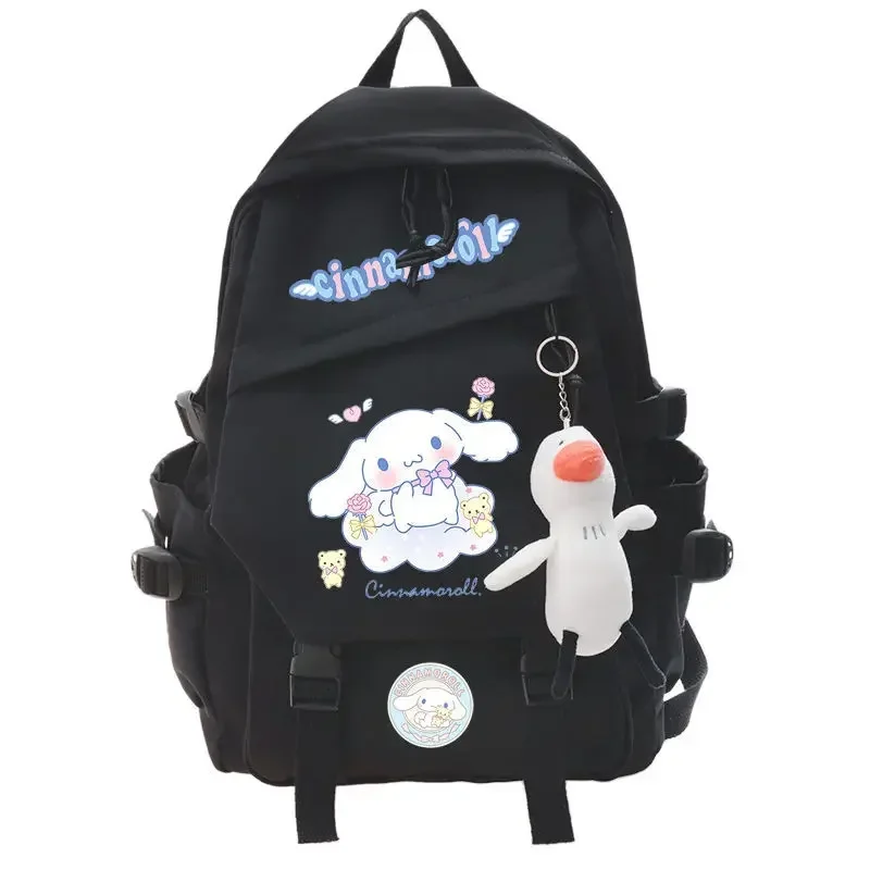 

Sanrio cinnamon schoolbag girls student backpack handbag with pendant travel storage bag