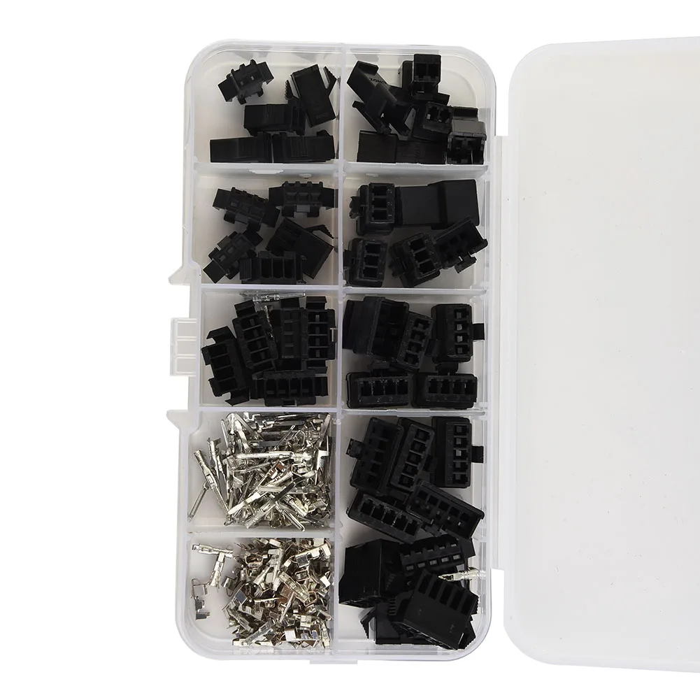2.54mm Terminal Wire Connectors 200pcs Pack with SM02 to SM05 Male Female Housing and Bare Pins for Prototyping