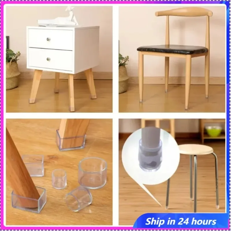20 piezas tapas transparentes para pies de muebles, silla, mesa, sofá, alfombrilla de goma silenciosa antideslizante para patas, suelo de madera contra arañazos, almohadillas protectoras