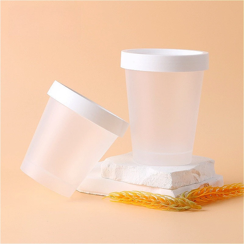 200/250g PP Wide Mouth Cream Jar, Empty Plastic Container for Clay Mask Scrub, Refillable Face Mud Pot
