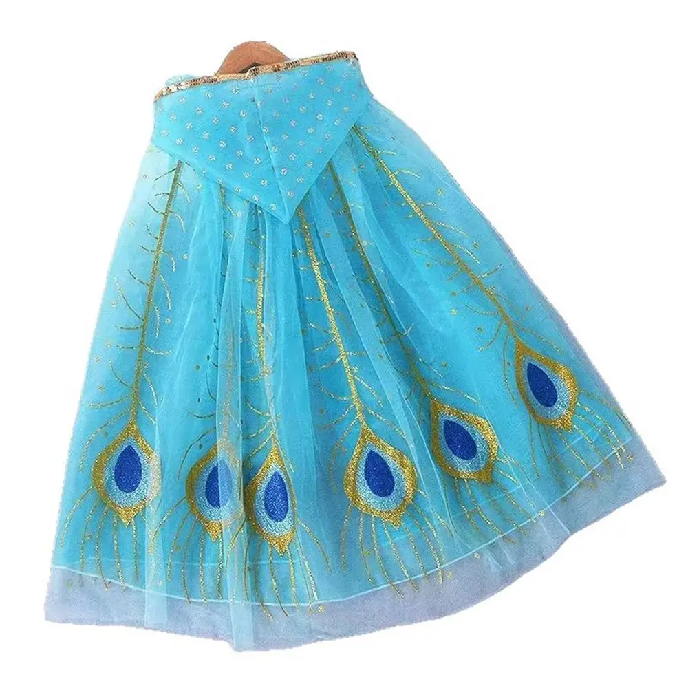 New Sequins Girls Princess Cape Cute Mesh Children Costume Cloak Cosplay Sweet Elegant Dress Cape Carnival Party