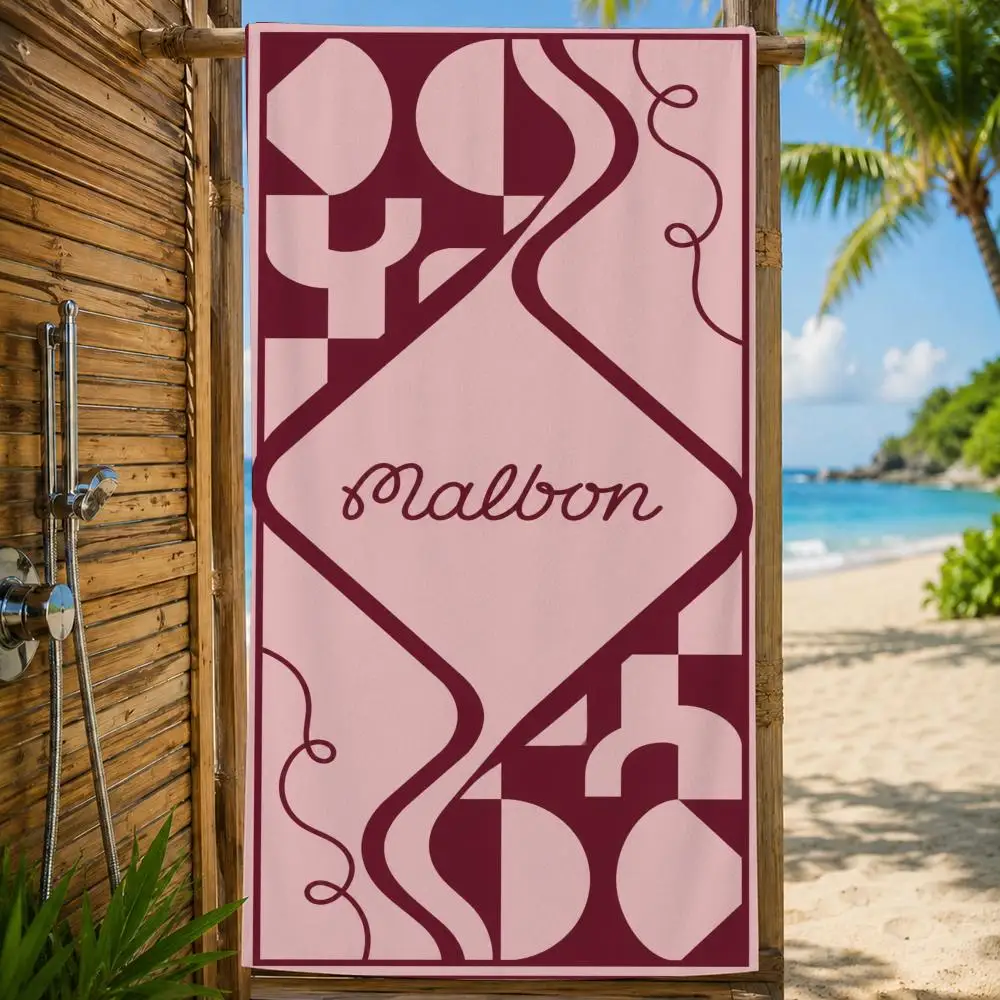 Marke Malbon Golfhandtuch, großes bedrucktes, schnell trocknendes Mikrofaser-Strandtuch, Gesichtstuch, weich, leicht, für Fitness, Camping, Spa – Detail 16
