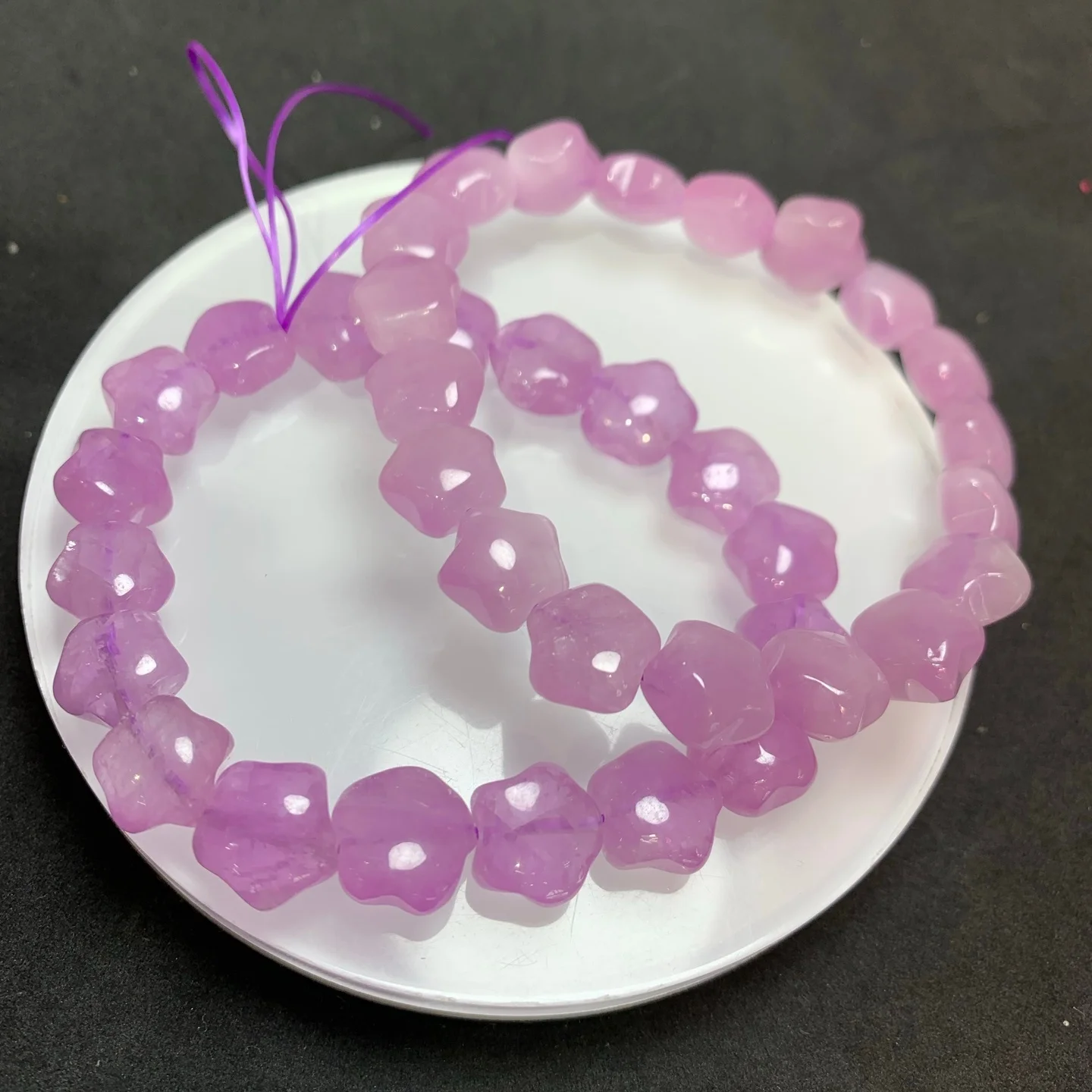 1 Pc Fengbaowu Natural Kunzite Star Bracelet 11-14MM Star Beads Reiki Healing Stone Fashion Jewelry Gift For Women