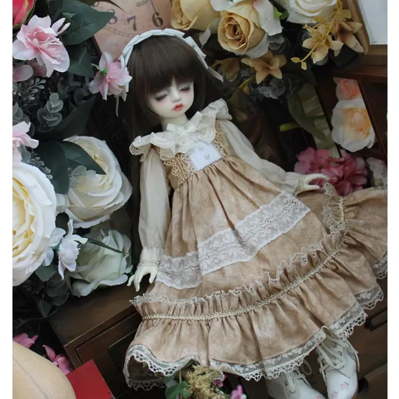 ชุดเดรสยาวแบบคอร์ทพร้อมที่คาดผมสำหรับตุ๊กตา BJD SD DD 1/6 Blyth - เสื้อผ้าและเครื่องประดับสำหรับตุ๊กตาขนาด 1/3 1/4 1/6