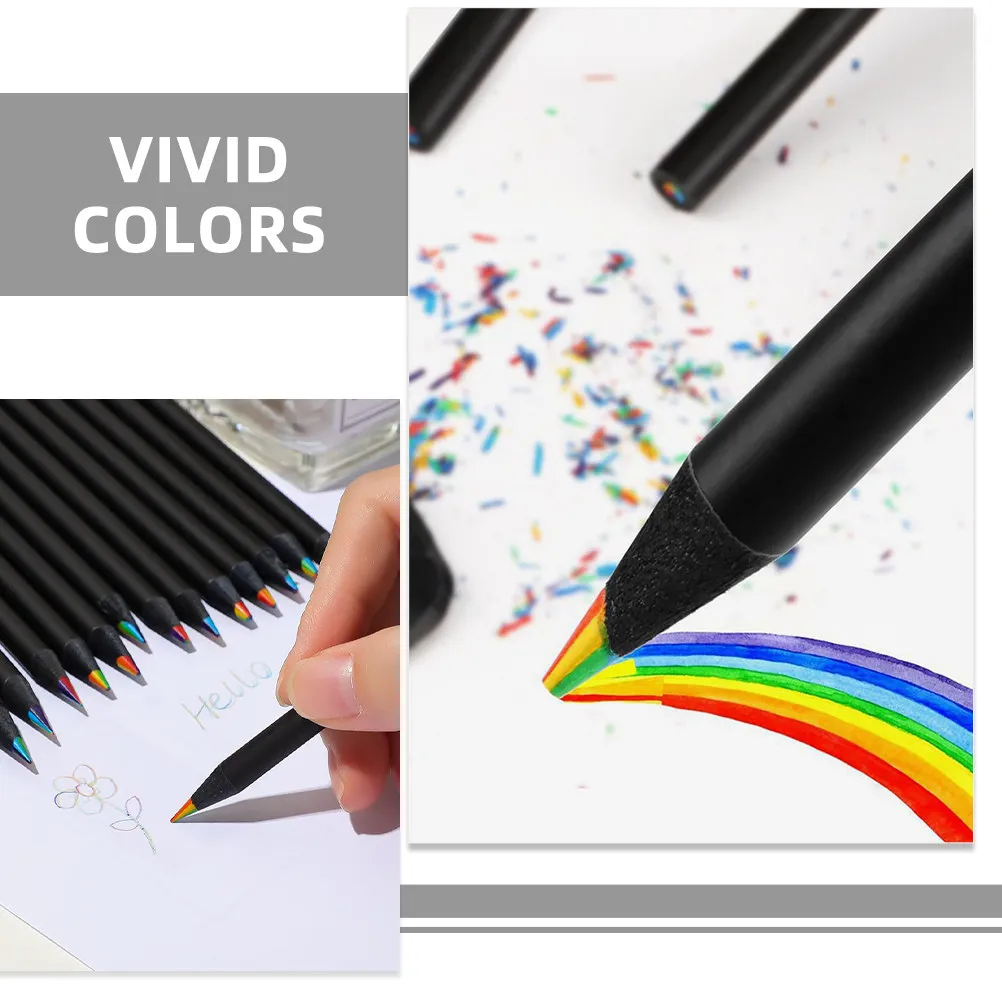 20Pcs Black Barrel Multi-Use Colored Pencils Longlasting Comfort Grip Art Supplies for Artists Students Coloring Books Household