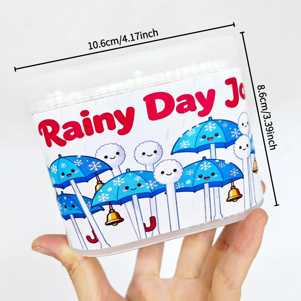 600 Uds hisopos de algodón con temática meteorológica, bastoncillos de algodón de doble cabeza con temática del día lluvioso, bastoncillos de papel fino para el hogar diarios