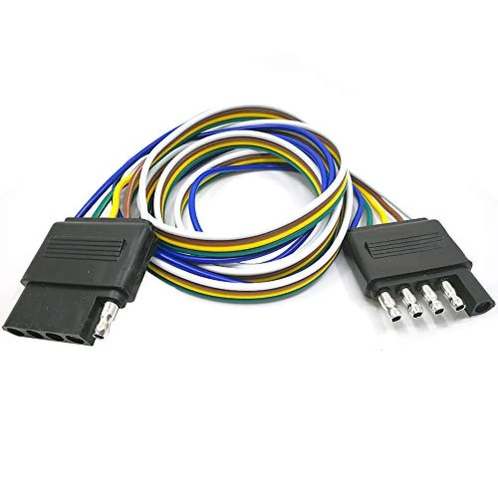 48in Trailer Wiring Harness For American 5-Pin Trailer Connector Extension Cable RV Tail Light Adapter For Recreational Vehicles