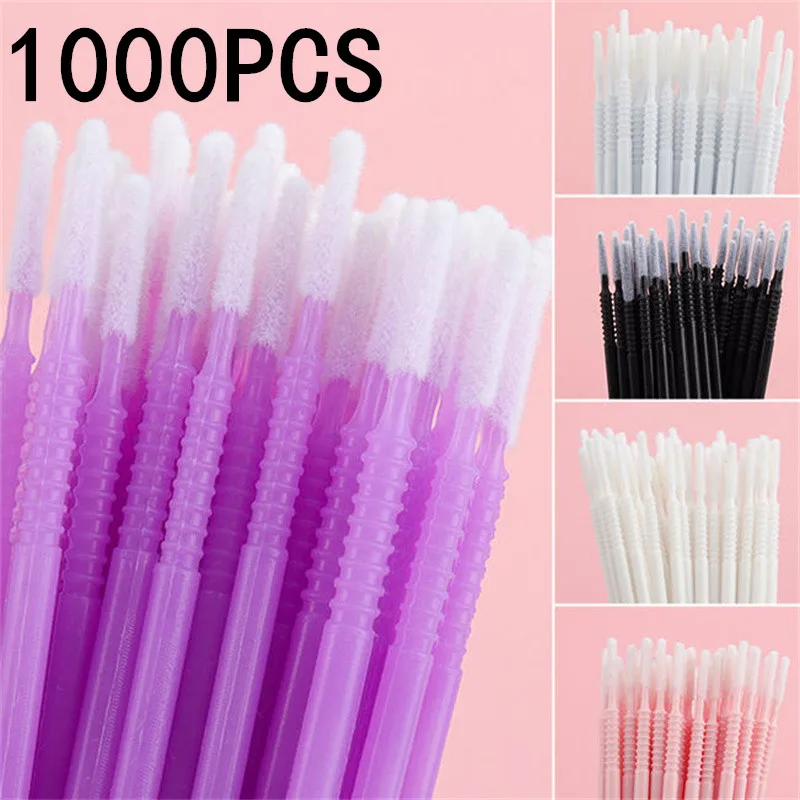 100/200/1000PCS Disposable Eyelashes Extension Individual Lash Removing Swab Micro Brush Cleaning Cotton Swab MicroBrush