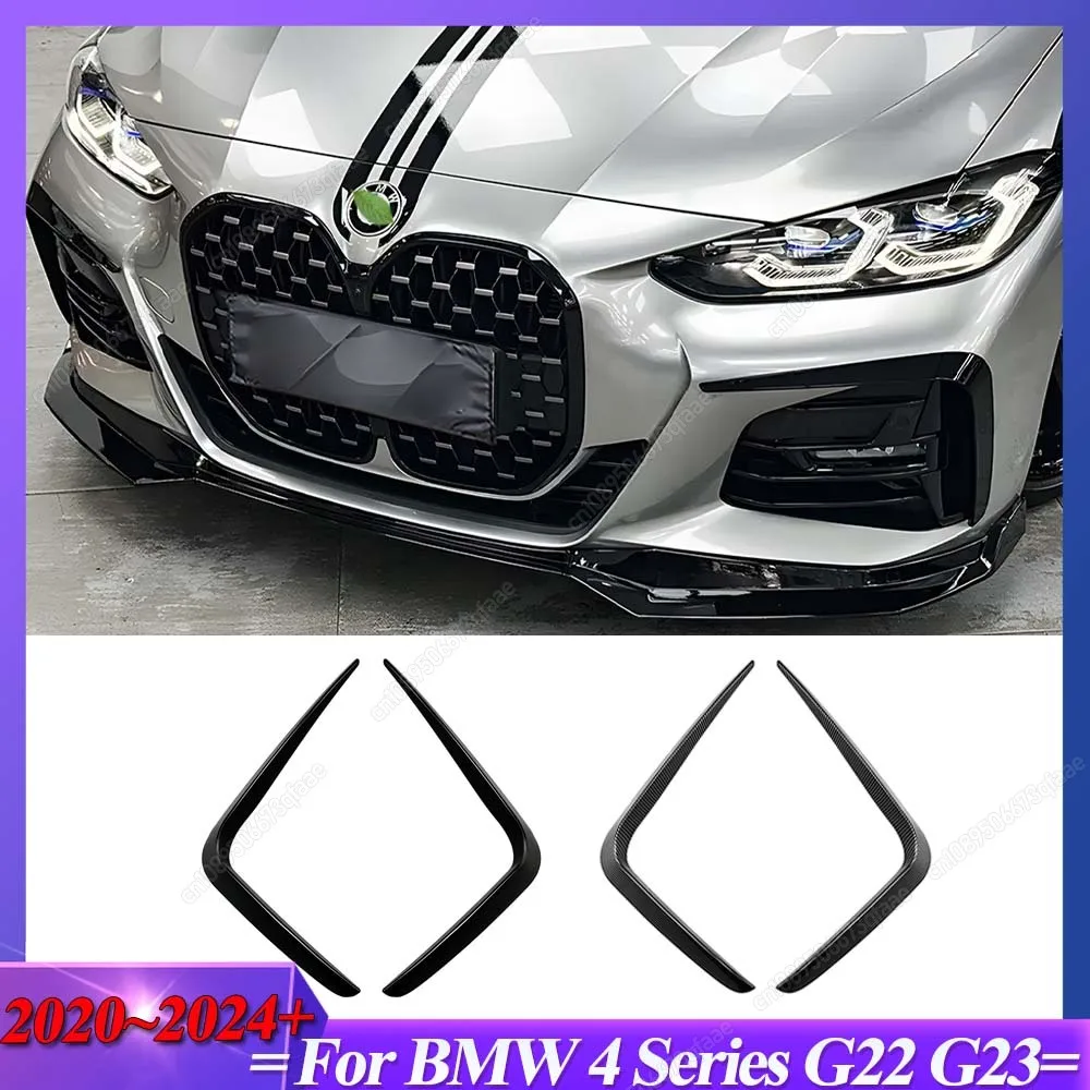 For BMW 4 Series G22 G23 420i 430i M440i 2020-2024 Fog Lamp Grille Trim Cover Front Bumper Lip Splitter Air Vent Body Kit Tuning
