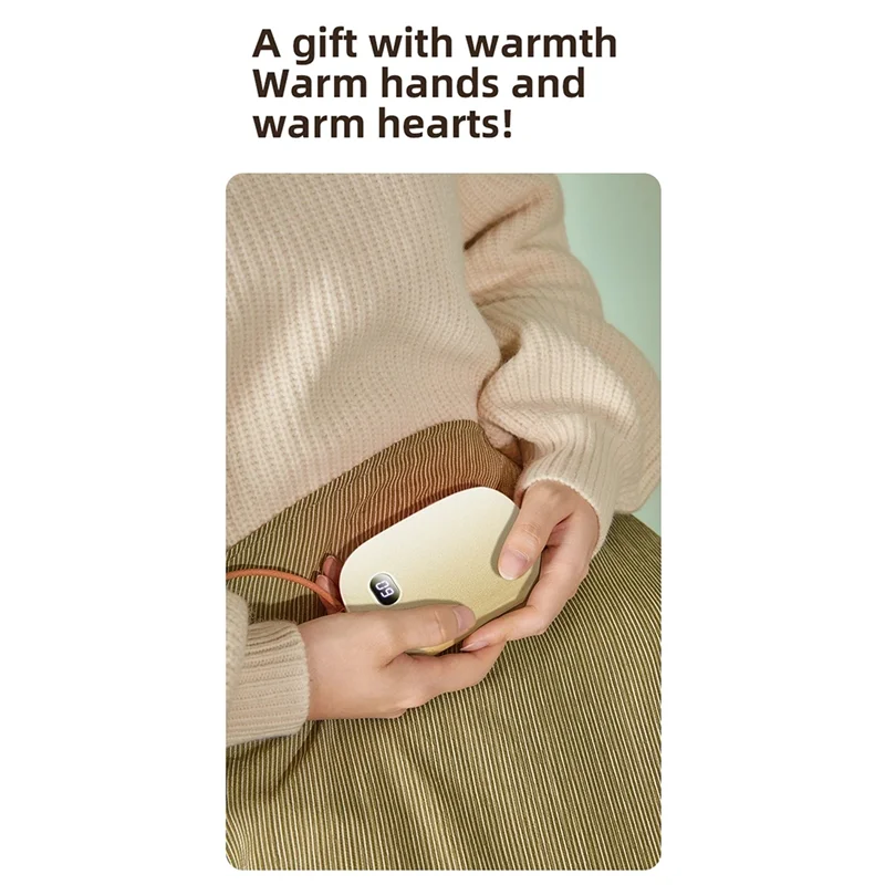 ABNL Plush Hand Warmer 2 In 1 Mobile Power Supply With Three-Level Temperature Adjustment Digital Display Hand Warmer