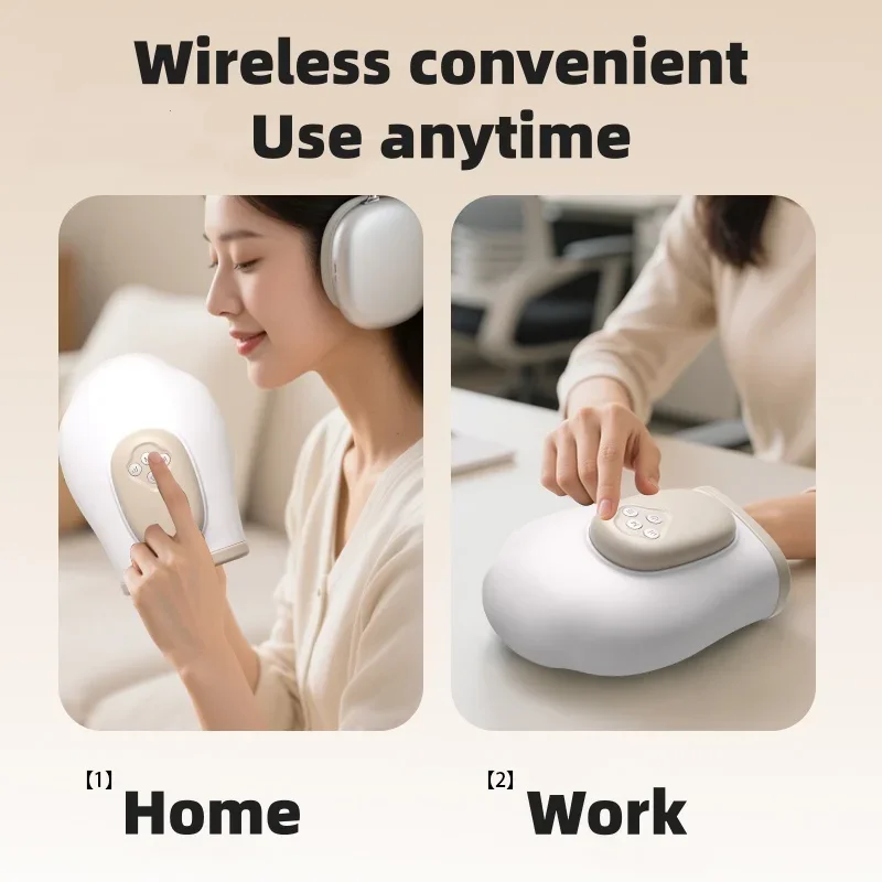 Jinkairui Tragbares Airbag-Handmassagegerät, Fingermassage, heiße Kompresse, Kneten, um Palm-Handgelenk-Ermüdung zu lindern