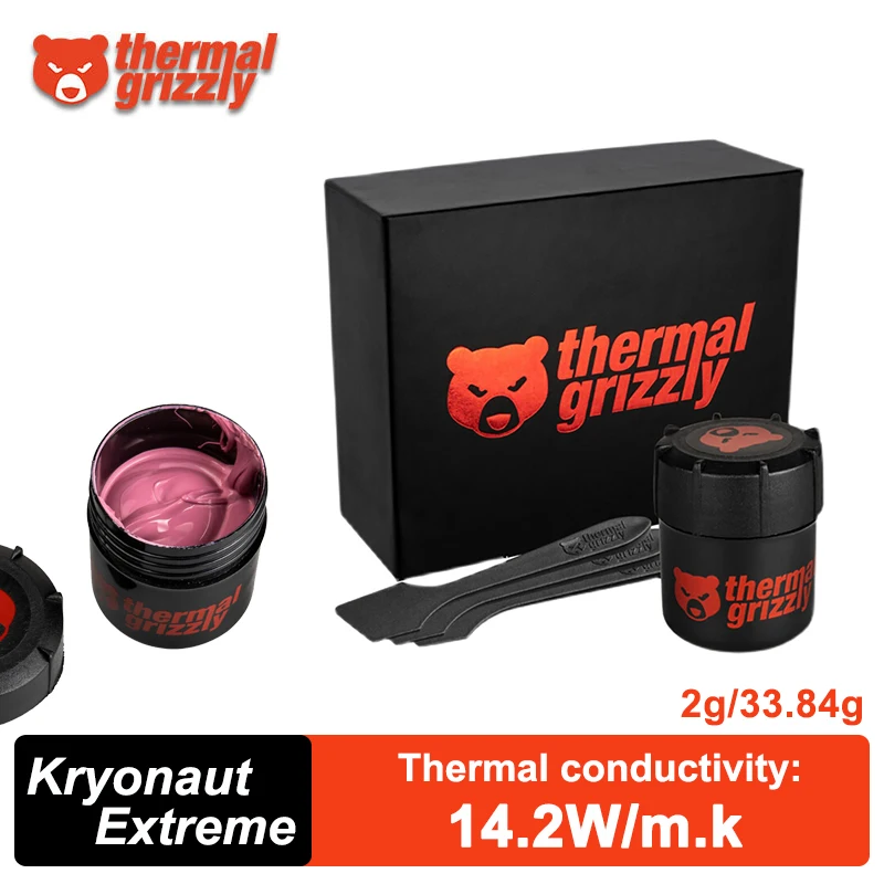 

Thermal Grizzly Kryonaut Extreme Thermal Grease 14,2 Вт/МК для процессора/графического процессора, термопаста большой емкости с блочным охлаждением KE 2 г/33,84 г
