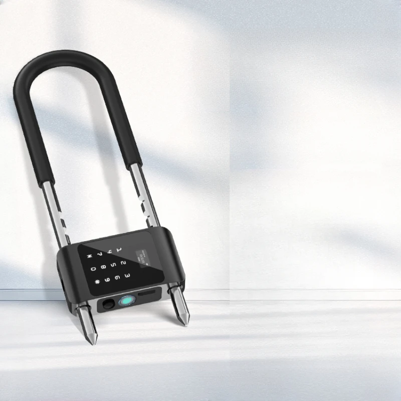 Password U-lock Shop Glass Door Fingerprint Lock Office Smart U-lock NFC Unlock