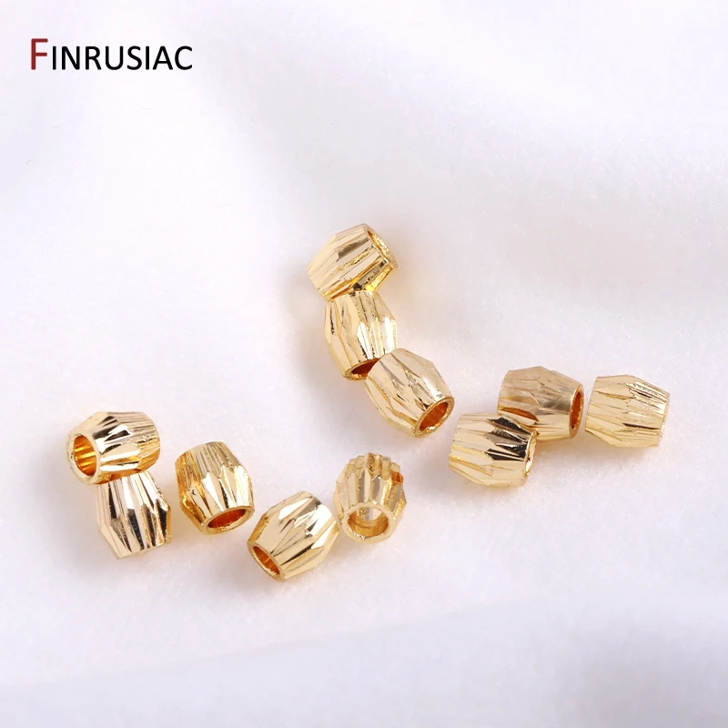 Gold Plated Brass Metal Cube Beads Saucer Beads Spacer Beads For Jewelry Making Supplies Necklace Making Findings Wholesale