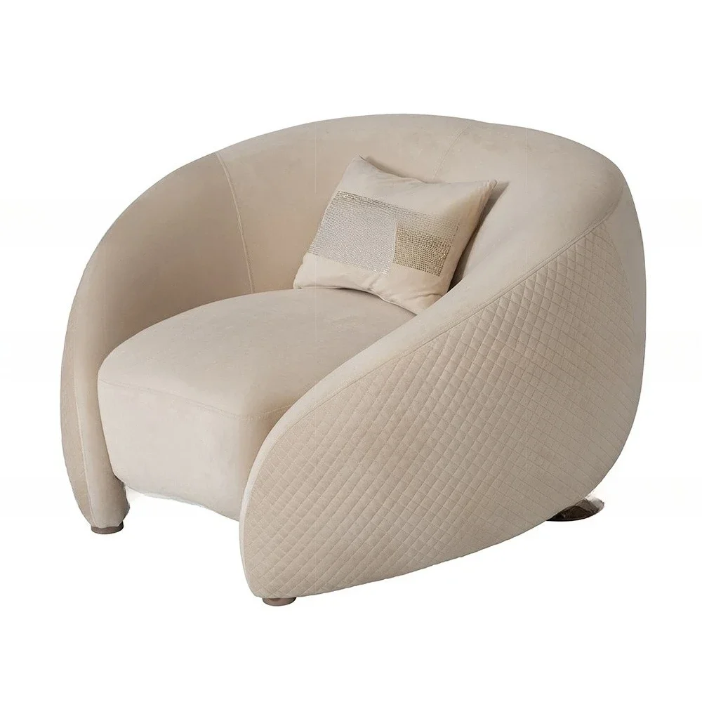 Italian light luxury curved designer large flat layer special-shaped matte cloth American retro fabric French villa sofa
