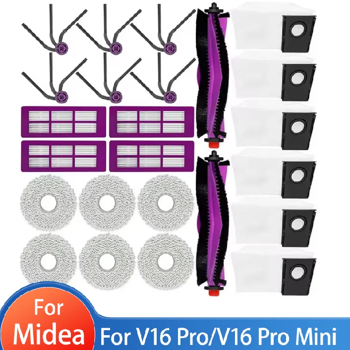 For Midea V16 Pro/V16 Pro Mini Hepa Filter Side Brushes For Eureka J15 Max Ultra Vacuum Cleaner replacement accessories parts