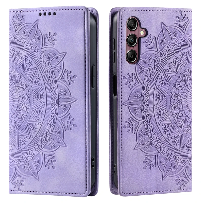 Casing Magnetik untuk Etui Samsung A17 5G Casing Sampul Flip Kulit Mandala untuk Samsung Galaxy A17 SM-A176B A 17 4G SM-A175F Fundas