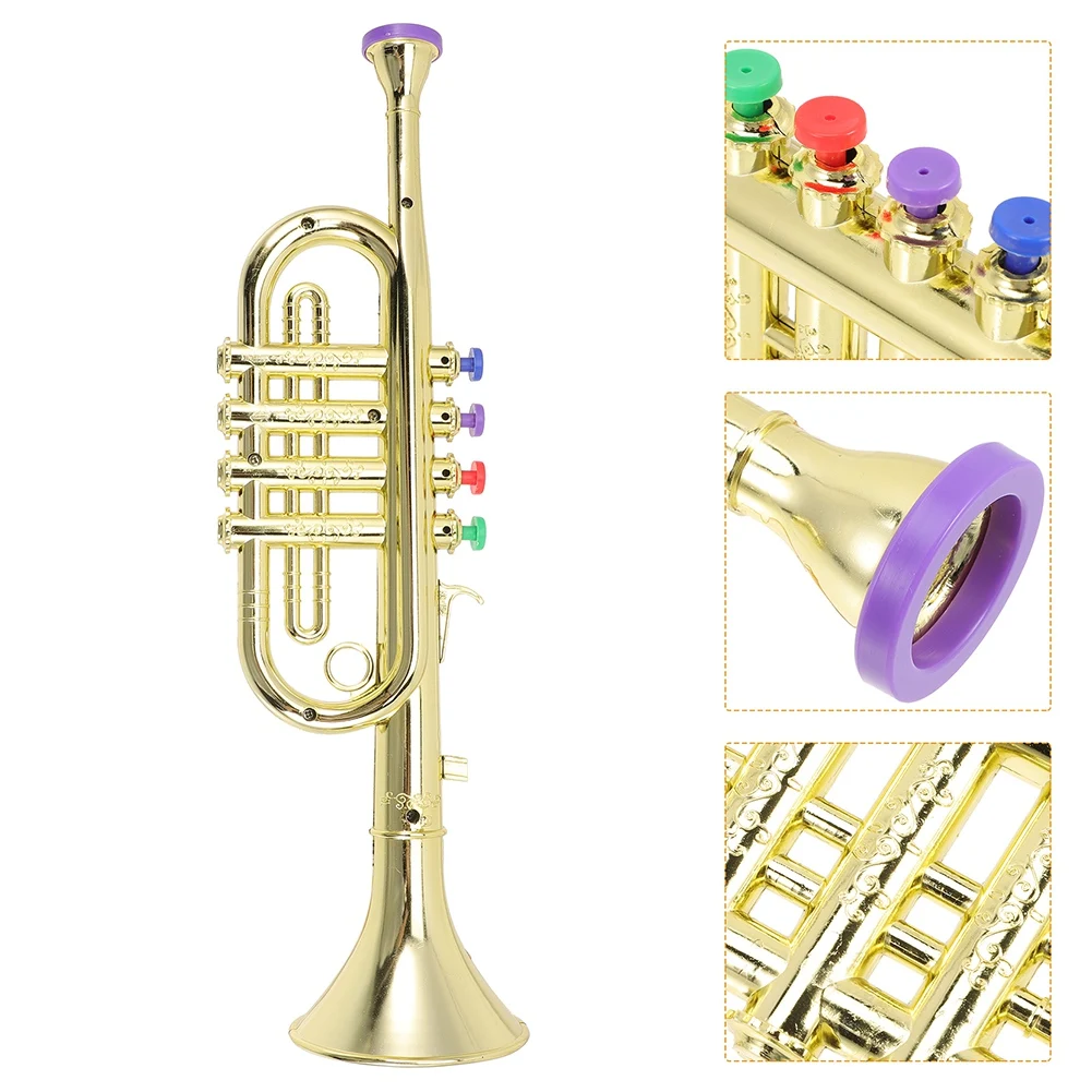 A99I-Children's Musical Instruments Children's Stage Performance Props Four-Tone Trumpet (Basic Trumpet Board)