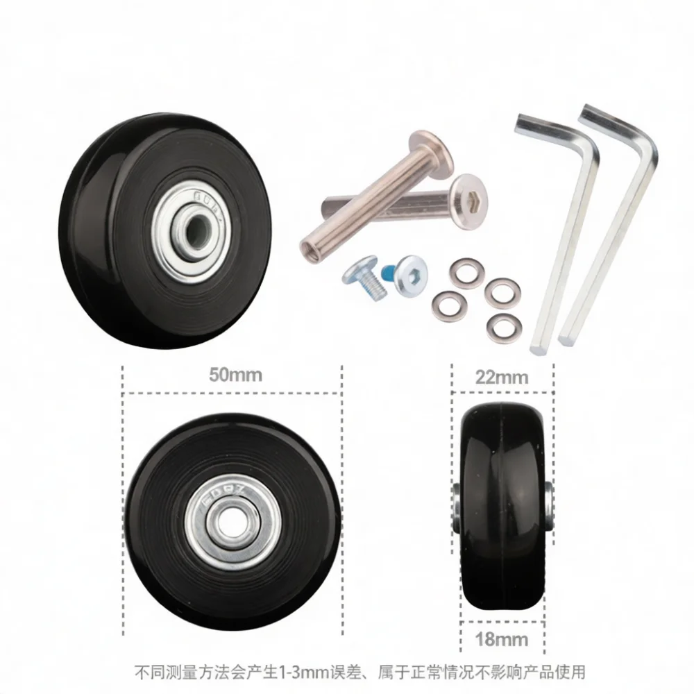 Luggage Casters Rubber Wheels Quiet Wear Resistant Replacement Parts For Suitcase Trolley Repairing Universal Rolling Wheel