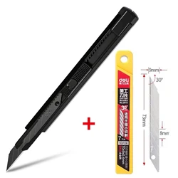 Deli 1 Pcs 9mm Aluminum Alloy Utility Knife 30 Degree Sharp Angle Blade Rust and Corrosion Resistant Woodworking Hand Tools