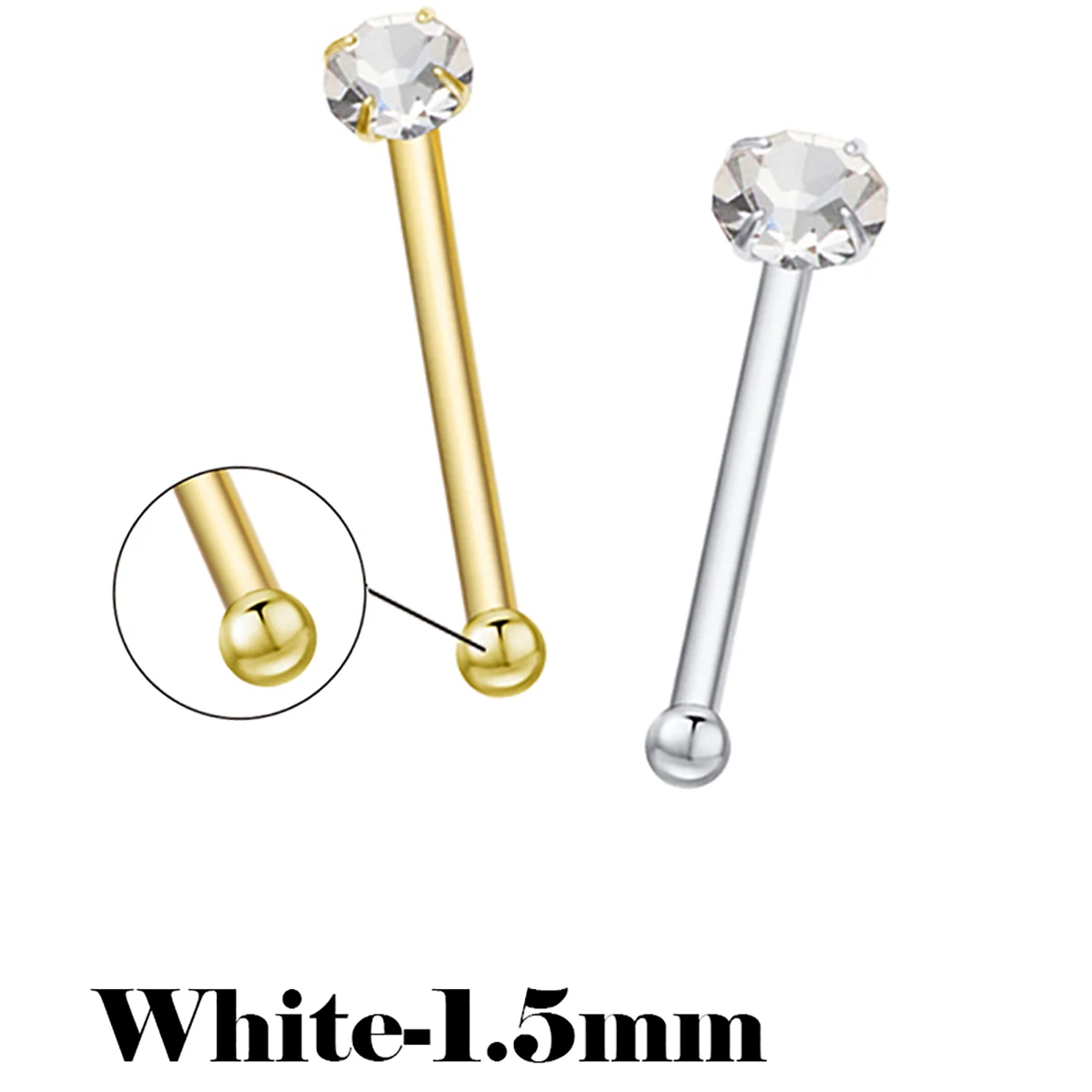 20pcs/36pcs 925 Sterling Silver Piercing Nose Stud Simple Mini 1.5mm Multiple Different Colors Crystal Nose Stud Womens Jewelry