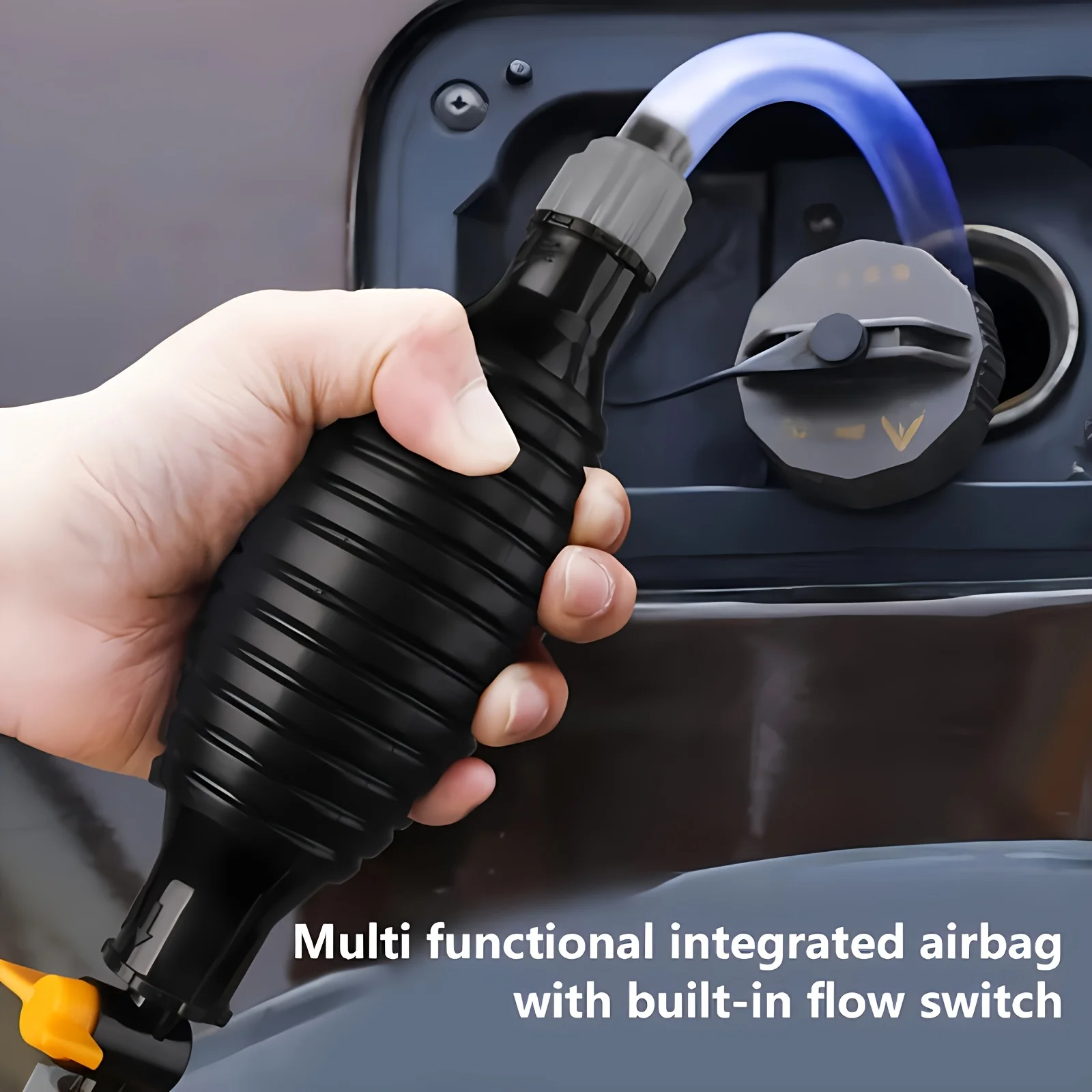 

Portable Siphon Liquid Transfer Pump Kit for Oil Water Fuel, with Hose Clamps Flow Valve, Car Motorcycle Repair Accessories