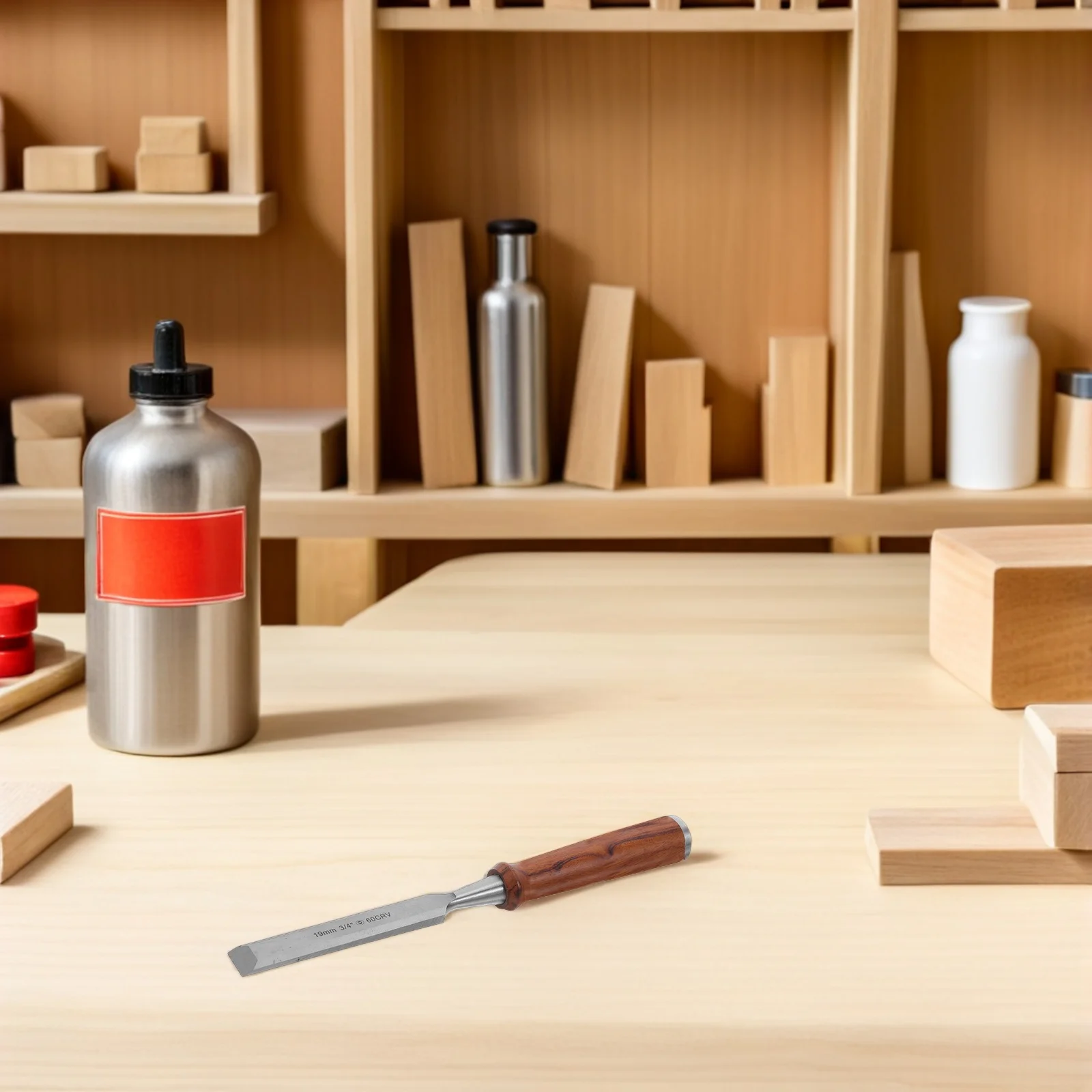 

Carpenter Woodworking Chisel Flat 19Mm Professional Carving Gouge Tool Ergonomic Handle DIY Wood Engraving Detail Tool Wood