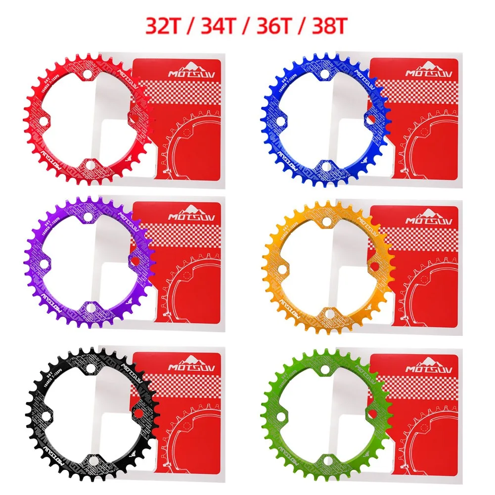 

Universal Bicycle Chainring 104BCD Round 32T/34T/36T/38T Tooth Narrow Wide Ultralight Tooth Plate MTB Bike 104 BCD Chainwheel