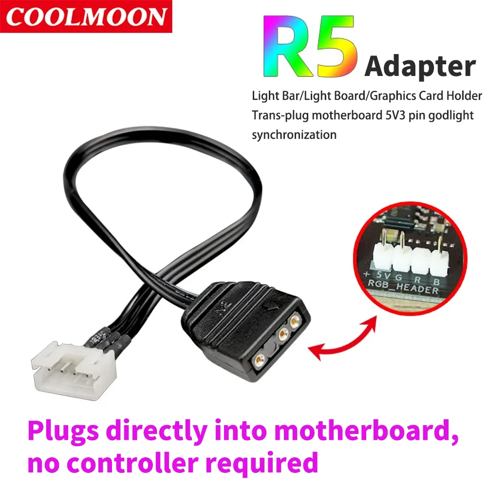 

12V/4pin 5V/3-pin AURA RGB Extension Adapter Cable,Motherboard to 2 or 3 or 4 RGB Connectors Splitter Hub for PC LED Light Strip