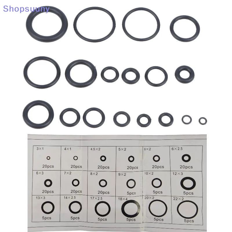 [SU]225Pcs O Ring Kit Durable Rubber Seals Oil Water Resistant Multi Sizes For Auto Plumbing Machinery[SU]