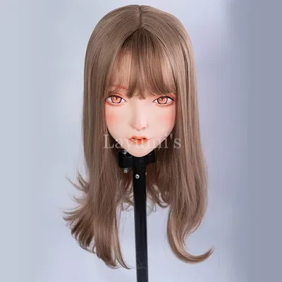 (LiLi Mask-88) Girl Half Head Halloween Realistic Silicone Mask Cosplay Japanese Comic Anime Kigurumi Mask BJD Crossdresser Doll