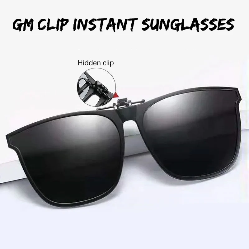 Men Photochromic Polarized Lens Flip Up Clip On Sunglasses Women Driving Sun Glasses With Clips