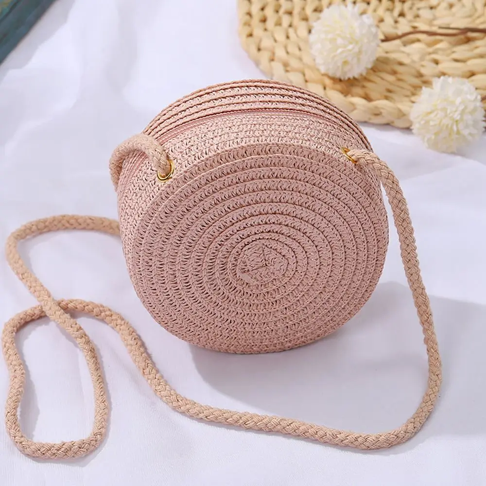 Coin Purse Straw Straw Bag Shell Shape Handmade Summer Beach Bag Straw Handbag Kid Children