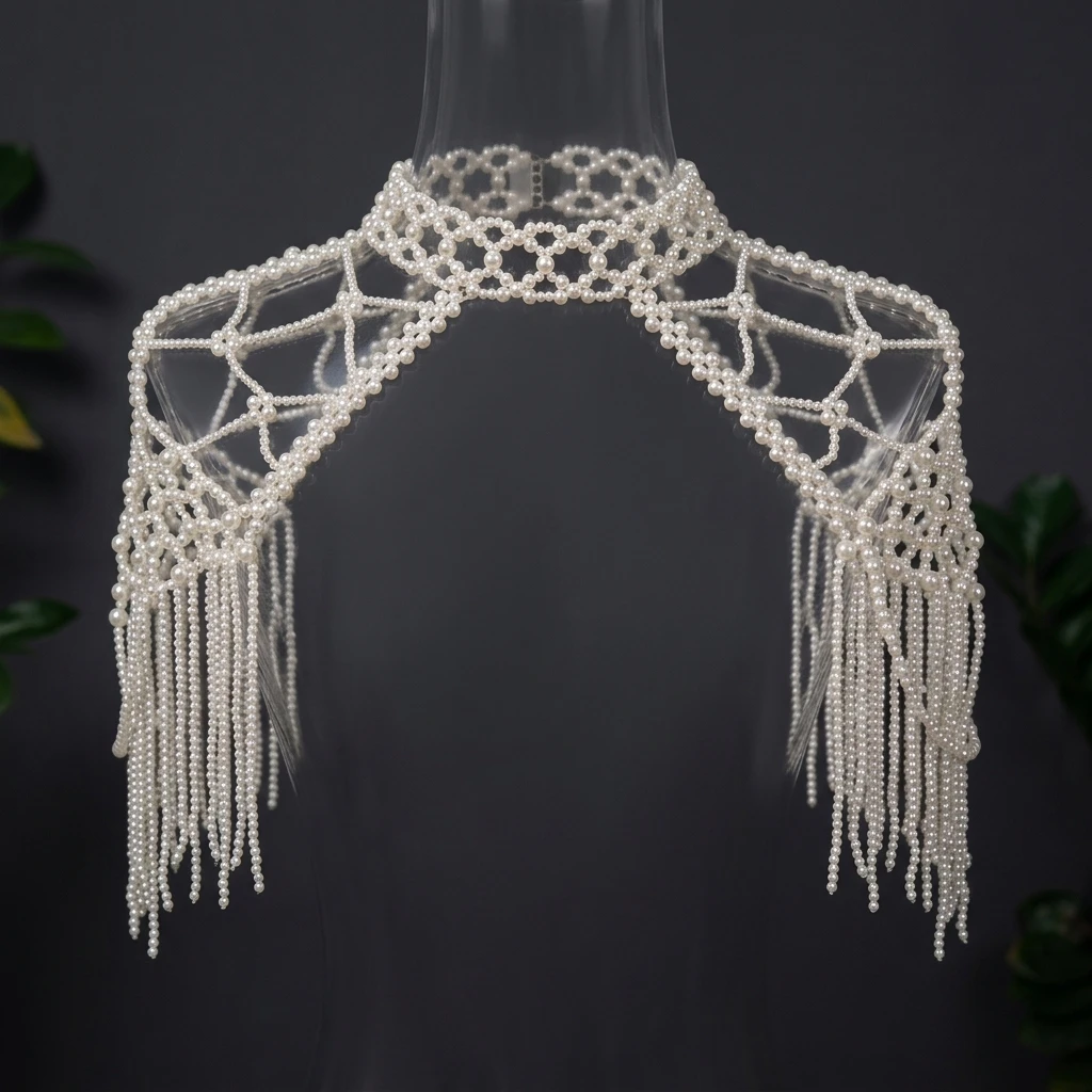 

Pearl Handwoven Vintage Fringe Shawl Body Chain For Women Daily Party