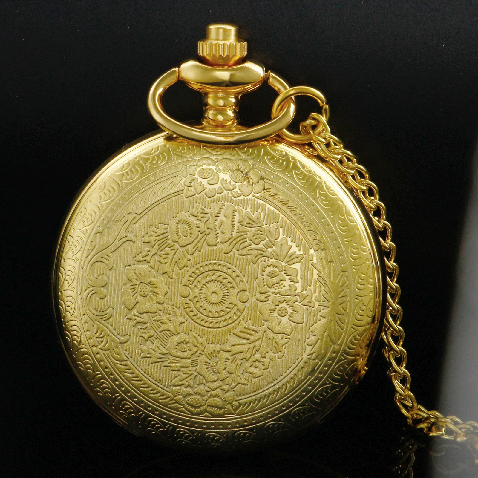 The Best Gift for My Husband: Gold Quartz Pocket Watch Vintage FOB Chain Men's Gentleman Fashion Pendant Necklace Decoration