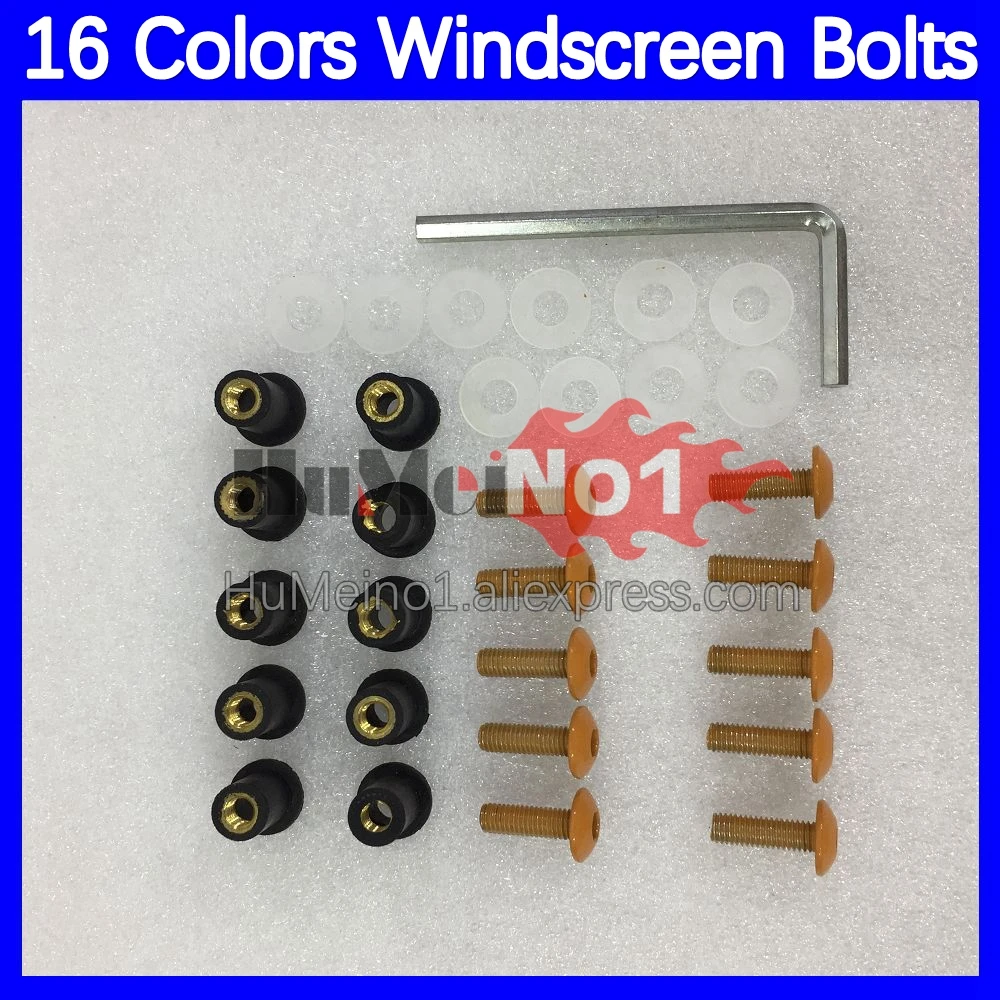 31pcs Motorcycle Windscreen Bolts For KAWASAKI NINJA ZX14 R ZX 14R 14 R ZX-14R ZX14R 06 07 08 09 10 11 Windshield Screws Nuts