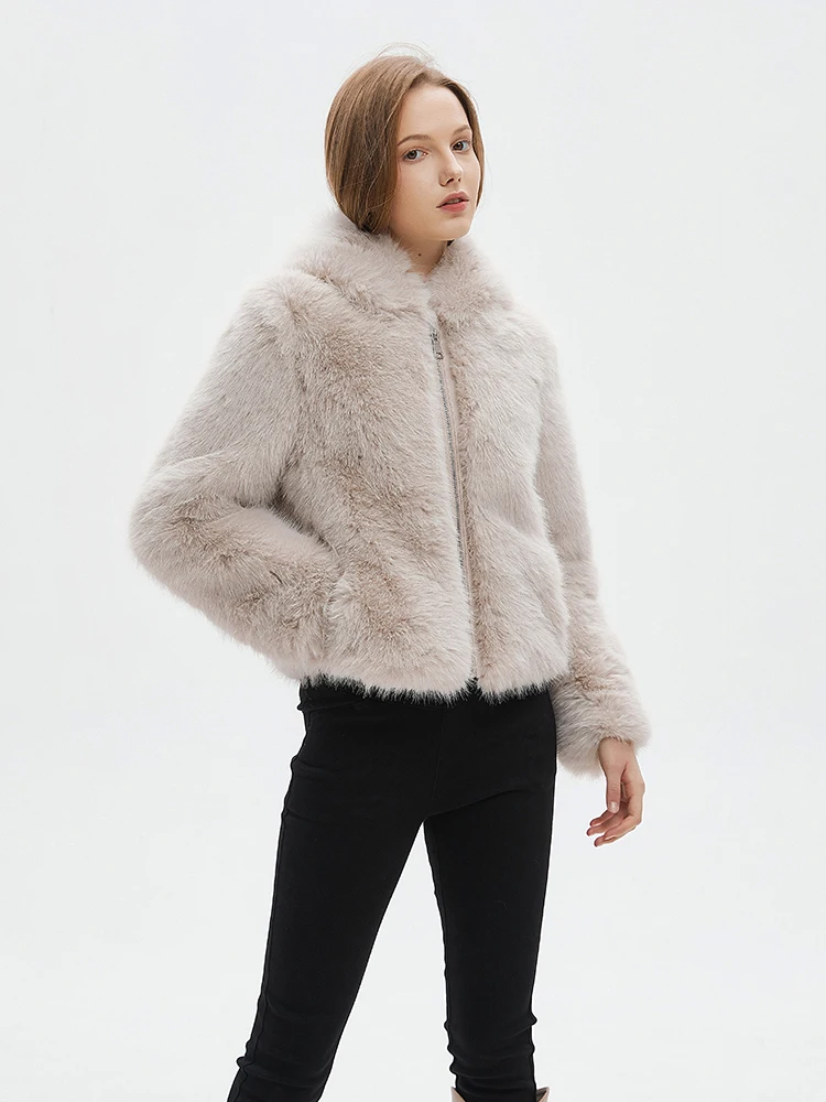 ZADORIN Women Winter Jacket Fluffy Warm Hooded Faux Fur Coat Women Clothing White Faux Fur Jacket Womens Jackets Winter 2025