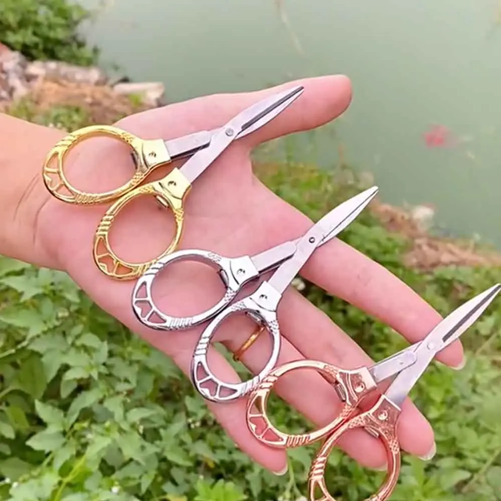 10Pcs Folding Scissors Stainless Steel Fishing Scissor Cut Line Home Accessories Hand Tool High Quality Cutter Metal Scissors