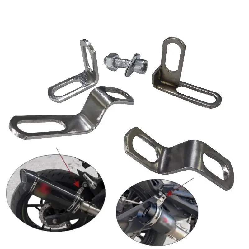 Klem dan Braket Knalpot Sepeda Motor Stainless Steel Kokoh - Pilihan Modifikasi Satu Dua atau Tiga Paket