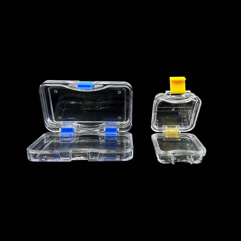 5PC Plastic Transparent Dental Box Denture Storage Box with Film Membrane for Crown and Bridges Storage Case Container Dustproof