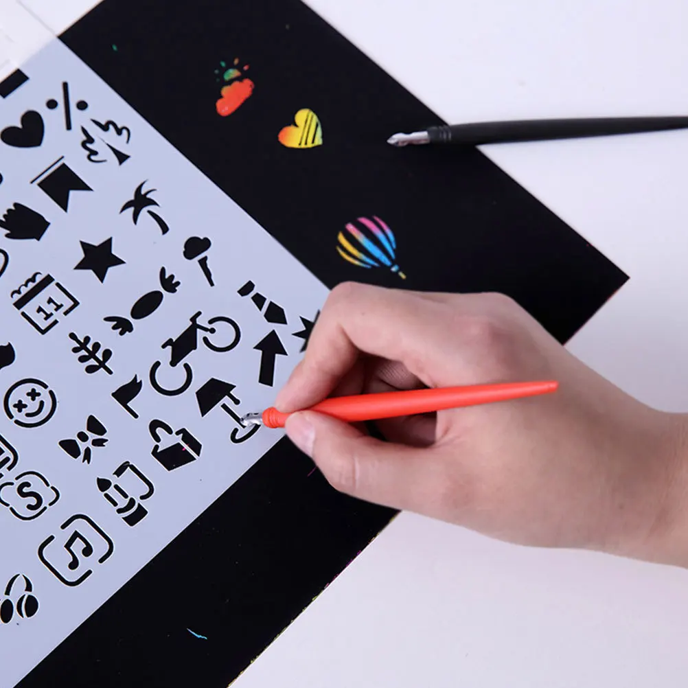 12Pcs Scratch Paper Pens with Metal Tips Fine Line Drawing Tools for Art Design Scraping Projects Family Activity Kit