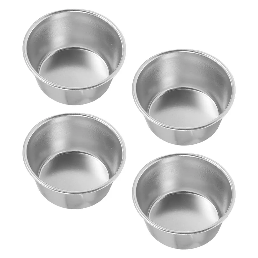 

4Pcs Round Carbon Steel Nonstick Pudding Cups Baking Mold Home Cake Cupcake Supplies Pudding Cup Baking Cup