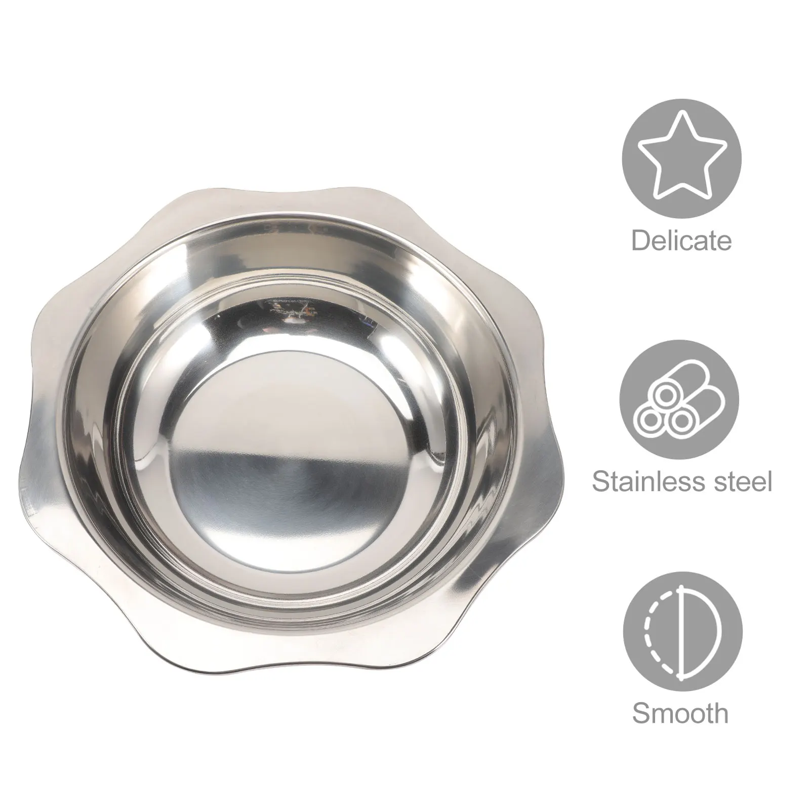 

Stainless Steel Hot Pot Basin Multi Compartment Thickened Soup Pan Non Stick Rustproof Heavy Duty for Home